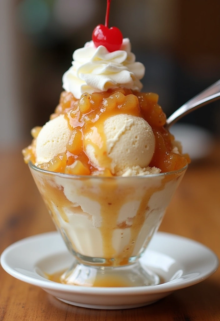 25 Canned Apple Pie Filling Dessert Recipes That Are Easy and Delicious 36 25 Canned Apple Pie Filling Dessert Recipes That Are Easy and Delicious - 6. Apple Pie Filling Ice Cream Sundae