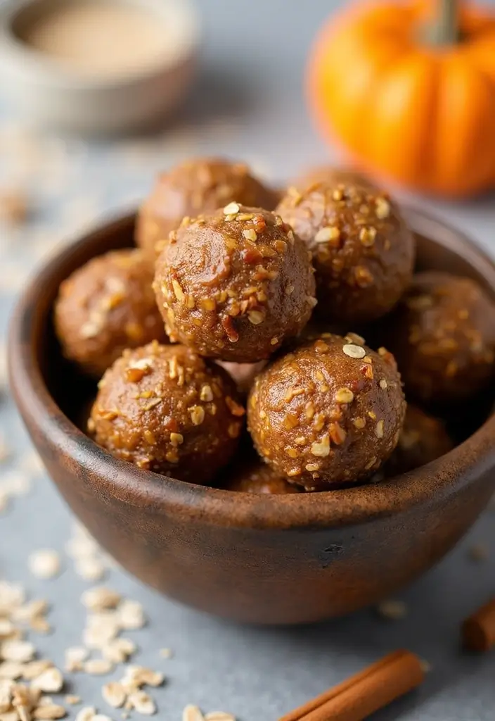25 Low Calorie Pumpkin Pie Recipes That Still Taste Great - 6. Pumpkin Spice Energy Bites