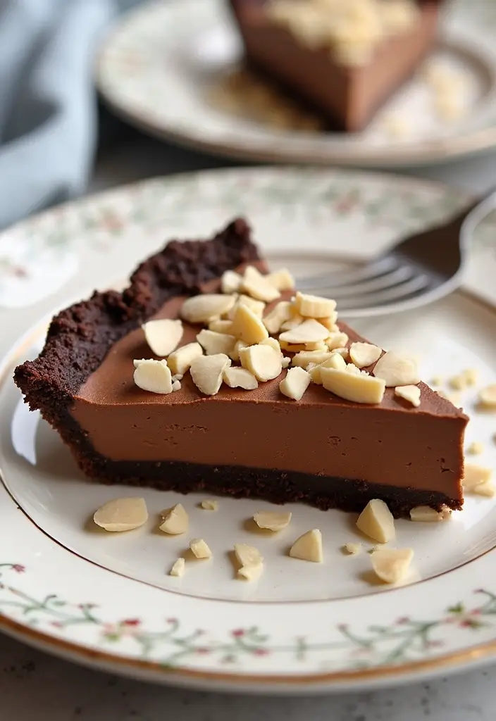 25 No Bake Chocolate Pie Recipes That Are Quick and Creamy 92 25 No Bake Chocolate Pie Recipes That Are Quick and Creamy - 14. Chocolate Almond No Bake Pie