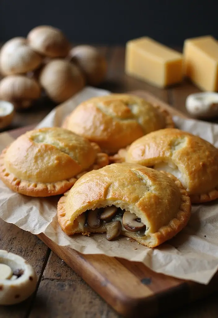 25 Pampered Chef Hand Pie Maker Recipes for Quick Pastries 44 25 Pampered Chef Hand Pie Maker Recipes for Quick Pastries - 8. Mushroom and Cheese Pockets