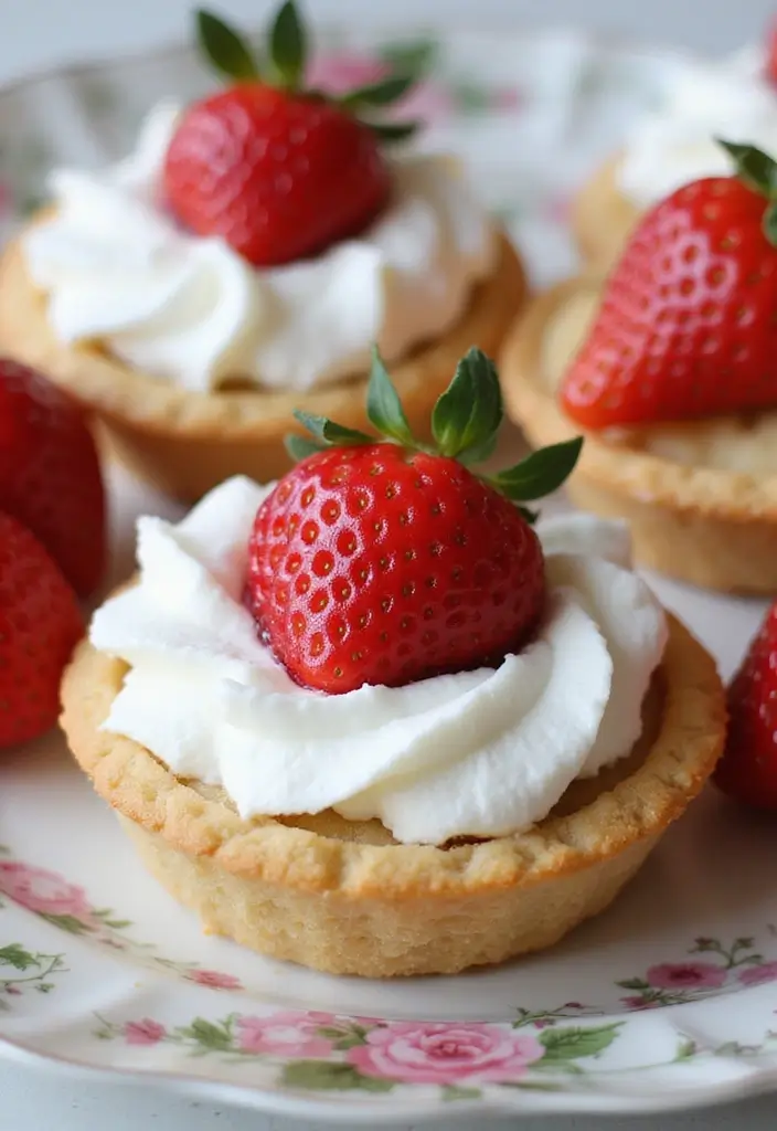 25 Pillsbury Mini Pie Crust Recipes That Are Easy and Adorable - 11. Mini Strawberry Shortcake Pies