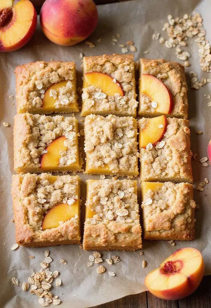 25 Recipes Using Peach Pie Filling That Are Warm and Comforting - 10. Peach Crumble Bars