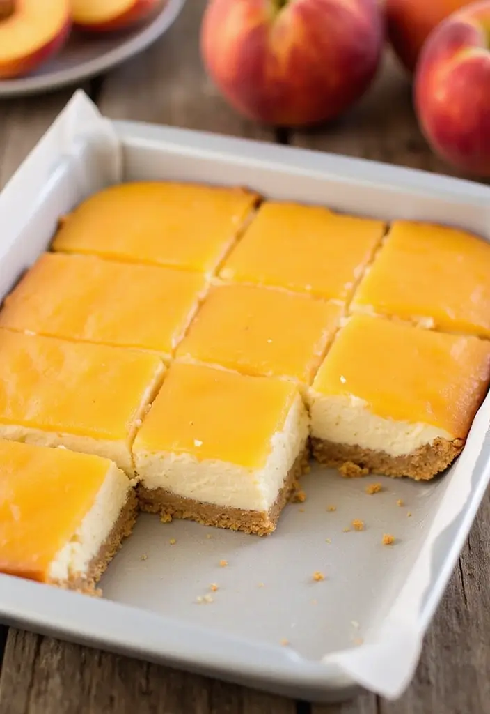 25 Recipes Using Peach Pie Filling That Are Warm and Comforting - 14. Peach Cheesecake Bars