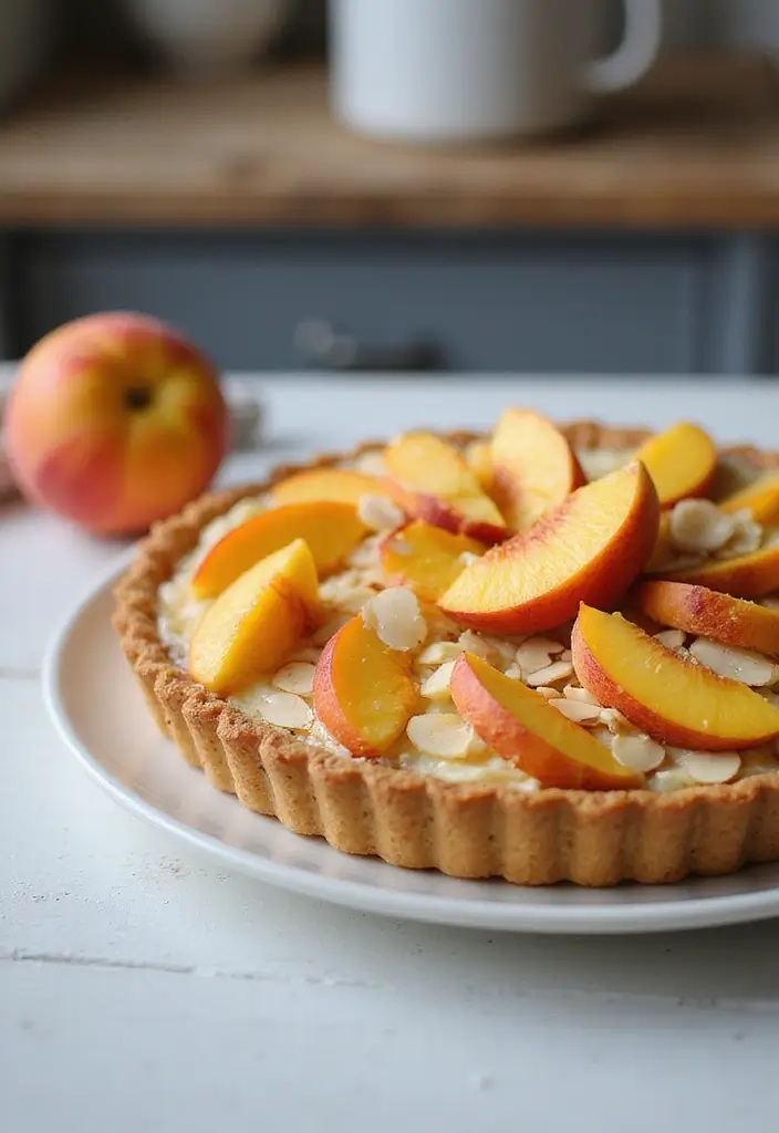 25 Recipes Using Peach Pie Filling That Are Warm and Comforting - 17. Peach and Almond Tart