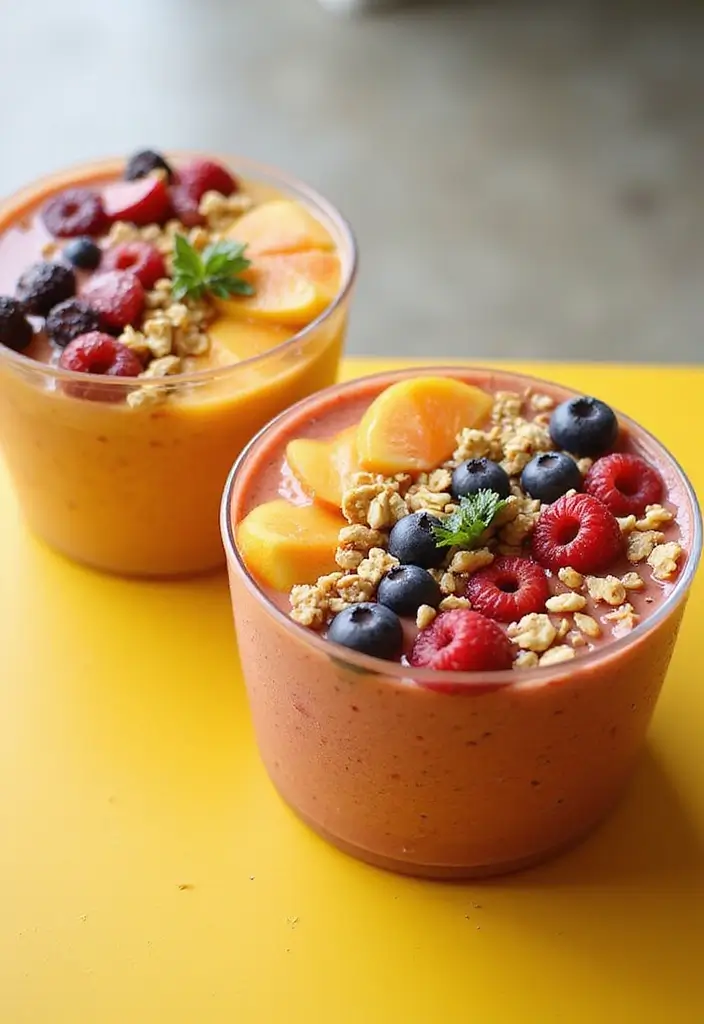 25 Recipes Using Peach Pie Filling That Are Warm and Comforting - 24. Peach and Berry Smoothie Bowl