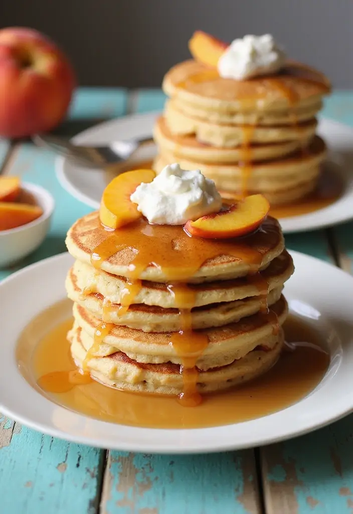 25 Recipes Using Peach Pie Filling That Are Warm and Comforting - 9. Peach Stuffed Pancakes