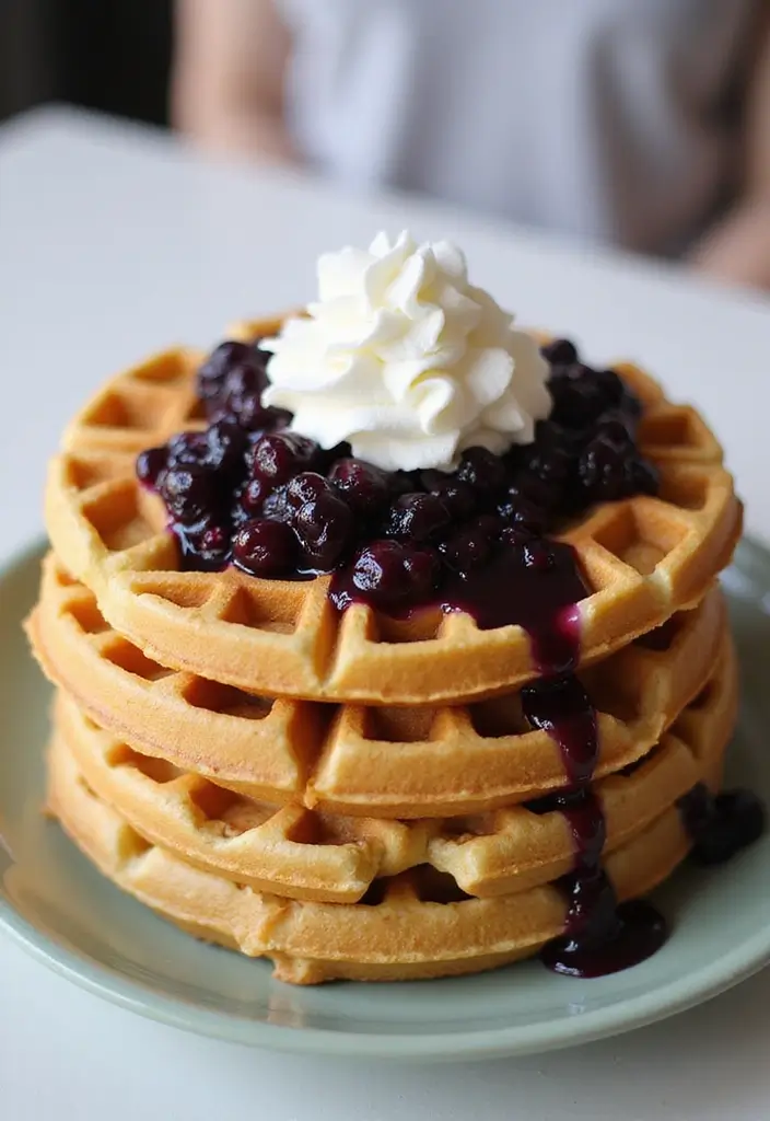 25 Recipes with Blueberry Pie Filling for Breakfast or Dessert 43 25 Recipes with Blueberry Pie Filling for Breakfast or Dessert - 7. Blueberry Pie Waffles