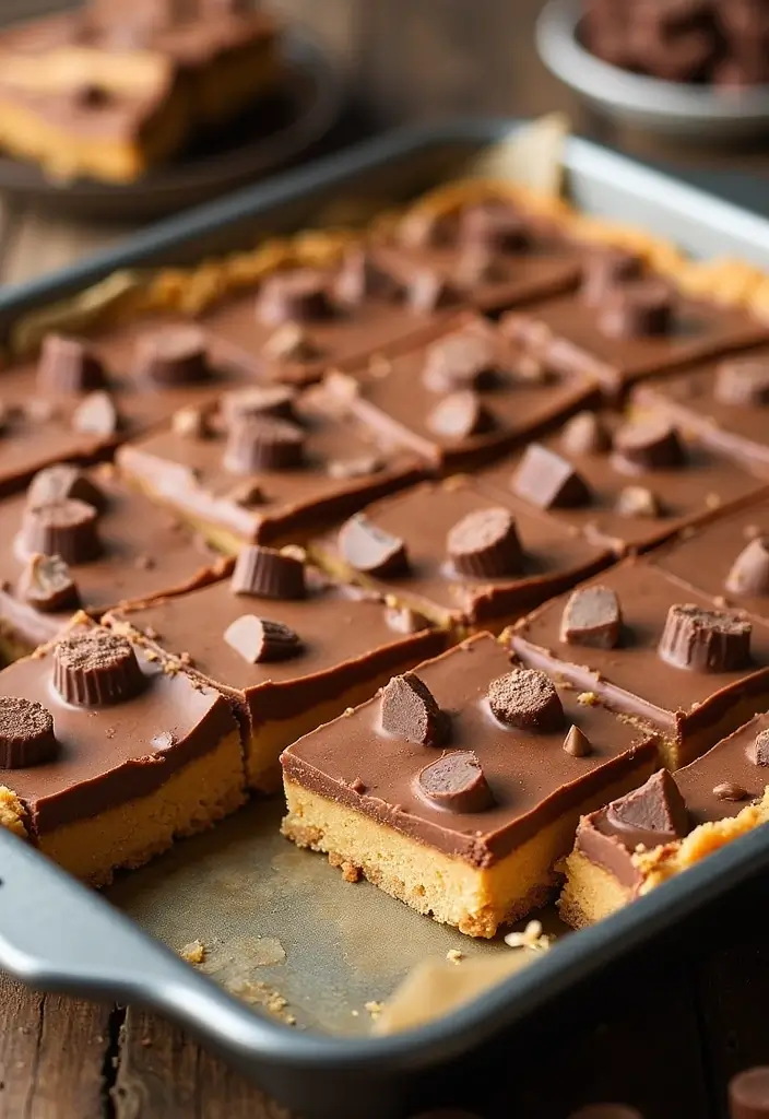 25 Reese’s Peanut Butter Pie Recipes That Are Sweet and Rich - 10. Reese’s Peanut Butter Pie Bars