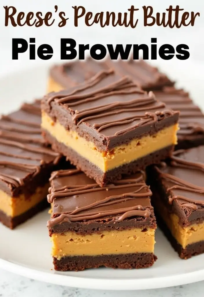 25 Reese’s Peanut Butter Pie Recipes That Are Sweet and Rich - 22. Reese’s Peanut Butter Pie Brownies