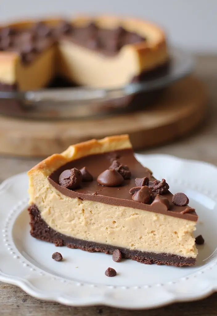 25 Reese’s Peanut Butter Pie Recipes That Are Sweet and Rich - 5. Peanut Butter Chocolate Cheesecake Pie