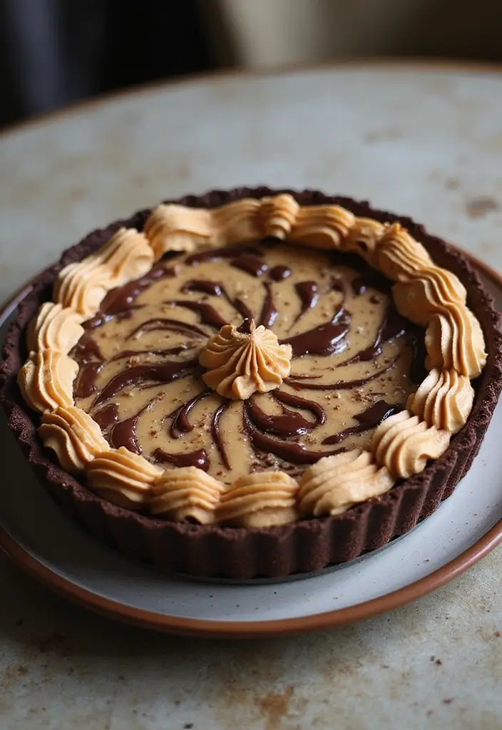 25 Reese’s Peanut Butter Pie Recipes That Are Sweet and Rich - 8. Chocolate Swirl Peanut Butter Pie
