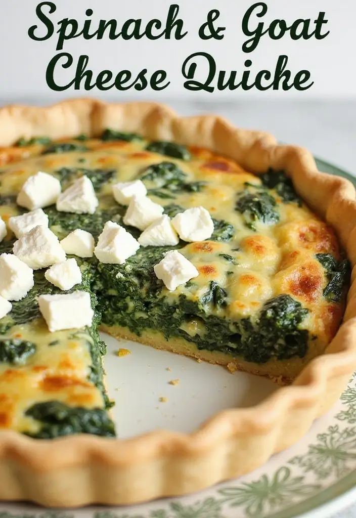 25 Spinach Quiche Recipes with Easy Pie Crusts - 11. Spinach and Goat Cheese Quiche