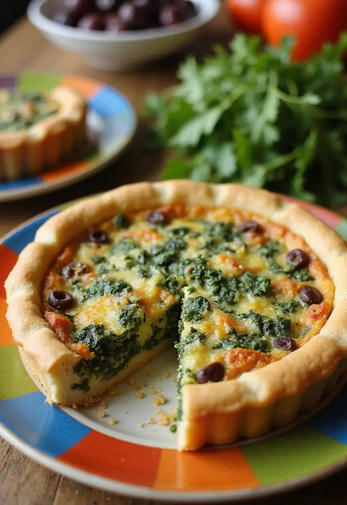 25 Spinach Quiche Recipes with Easy Pie Crusts - 2. Mediterranean Spinach Quiche with Feta