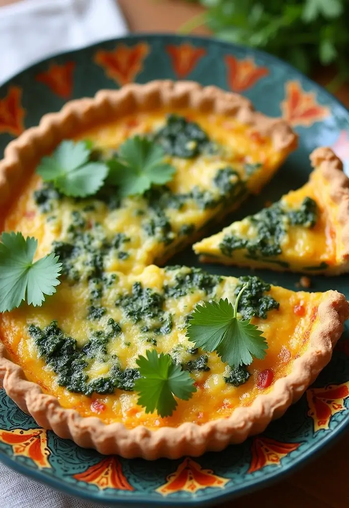 25 Spinach Quiche Recipes with Easy Pie Crusts - 21. Spinach and Cilantro Quiche