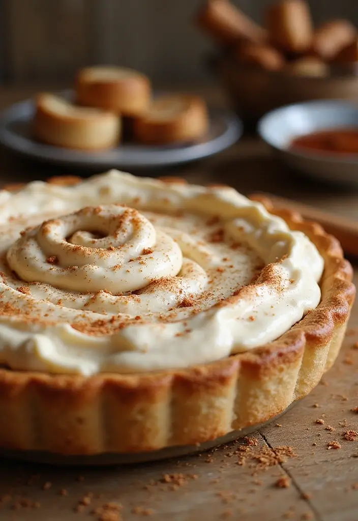 27 Cream Pie Recipes That Are No Bake and Delicious - 16. Cinnamon Roll Cream Pie