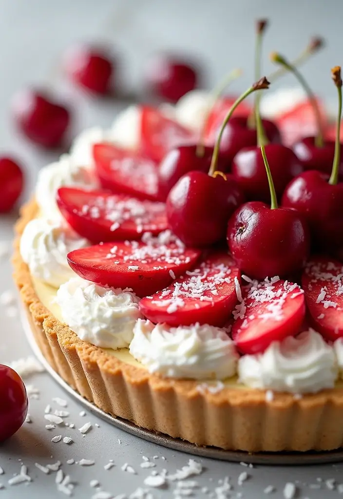 27 Cream Pie Recipes That Are No Bake and Delicious - 9. Cherry Coconut Cream Pie