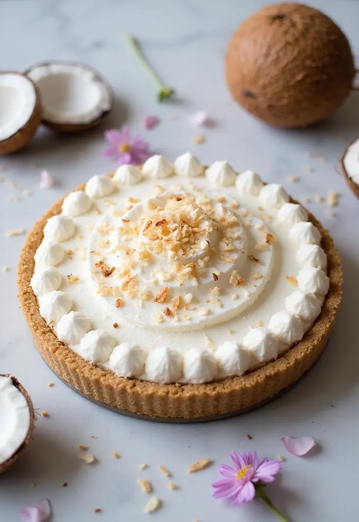 27 No Bake Coconut Cream Pie Recipes for Light and Creamy Desserts - 10. Coconut Chiffon Pie