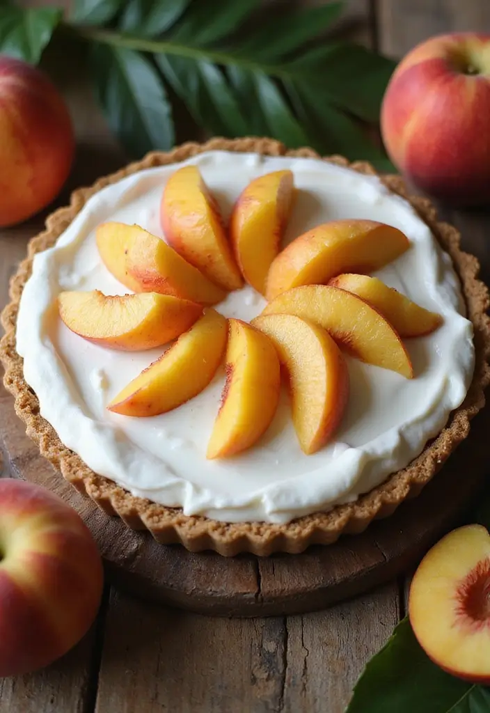 27 No Bake Coconut Cream Pie Recipes for Light and Creamy Desserts - 19. Coconut Cream Pie with Fresh Peaches