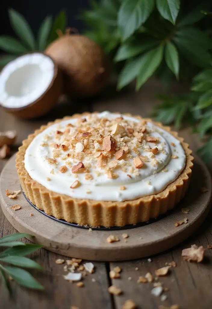 27 No Bake Coconut Cream Pie Recipes for Light and Creamy Desserts - 26. Coconut Cream Pie with Honey and Coconut Sugar