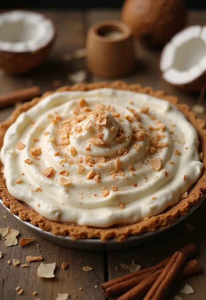 27 No Bake Coconut Cream Pie Recipes for Light and Creamy Desserts - 27. Coconut Cream Pie with Cinnamon