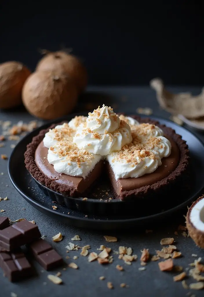 27 No Bake Coconut Cream Pie Recipes for Light and Creamy Desserts - 3. Chocolate Coconut Cream Pie