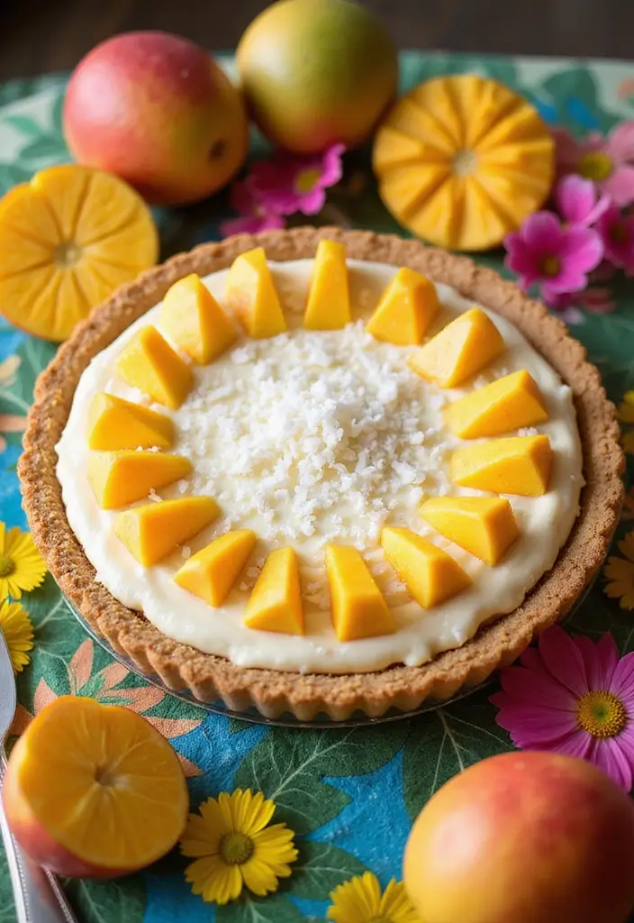 27 No Bake Coconut Cream Pie Recipes for Light and Creamy Desserts - 4. Mango Coconut Cream Pie