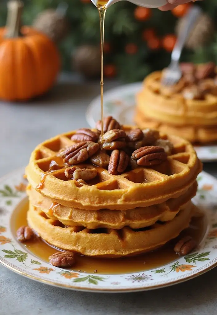 27 Recipes with Pumpkin Pie Filling for Cozy Fall Desserts - 27. Pumpkin Pie Filling Waffles