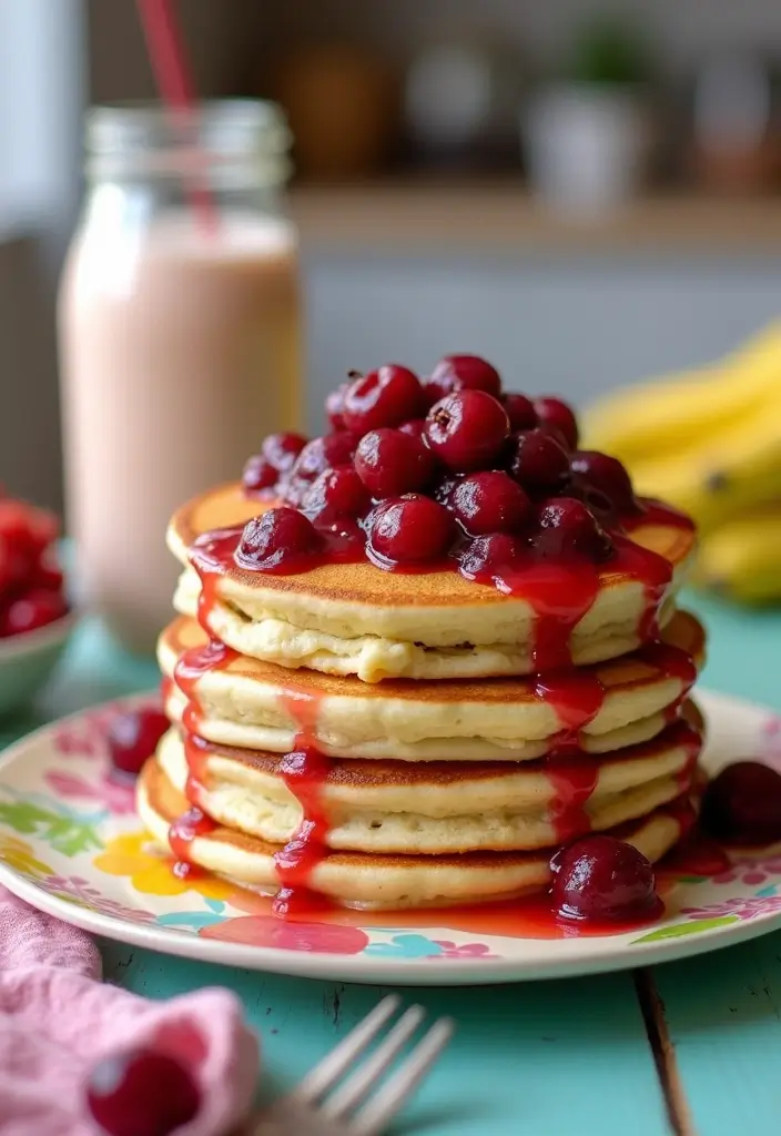 28 Cherry Pie Filling Breakfast Recipes That Feel Like Dessert - 11. Cherry Pie Protein Pancakes