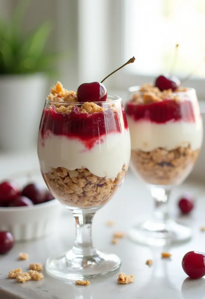28 Cherry Pie Filling Breakfast Recipes That Feel Like Dessert - 4. Cherry Pie Yogurt Parfait