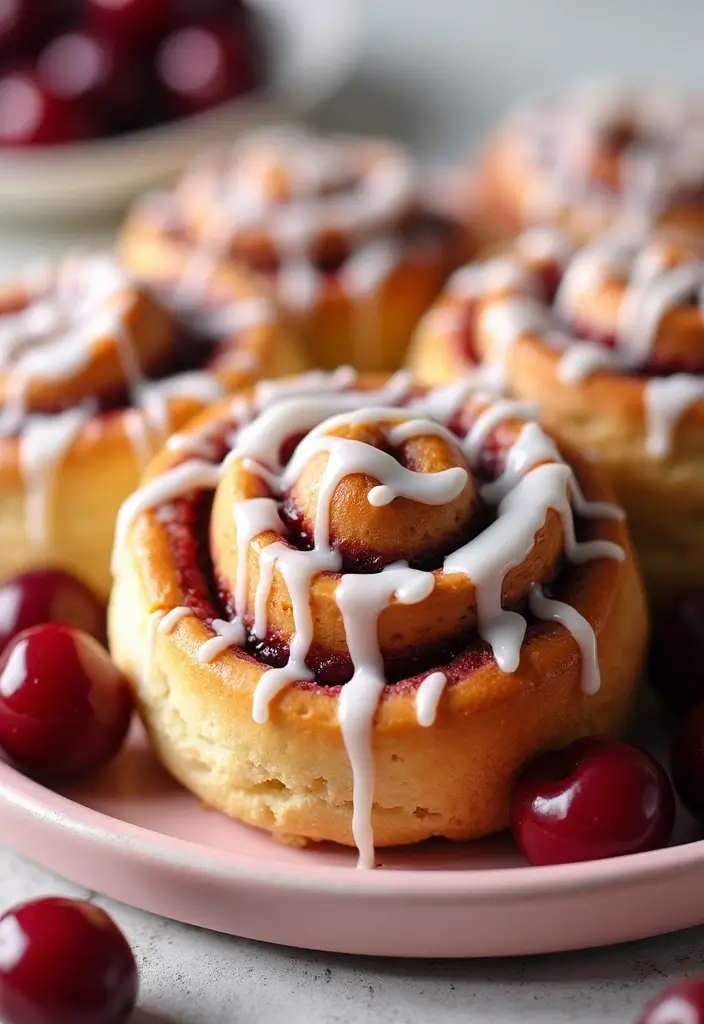 28 Cherry Pie Filling Breakfast Recipes That Feel Like Dessert - 7. Cherry Pie Cinnamon Rolls