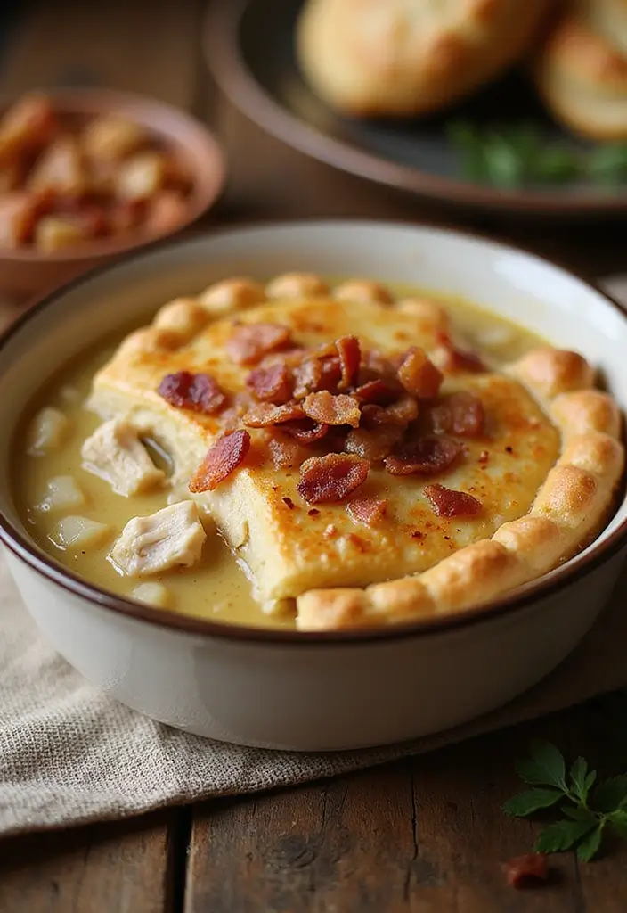 28 Crockpot Chicken Pot Pie Soup Recipes for Cozy Nights 103 28 Crockpot Chicken Pot Pie Soup Recipes for Cozy Nights - 17. Chicken Pot Pie Soup with Bacon