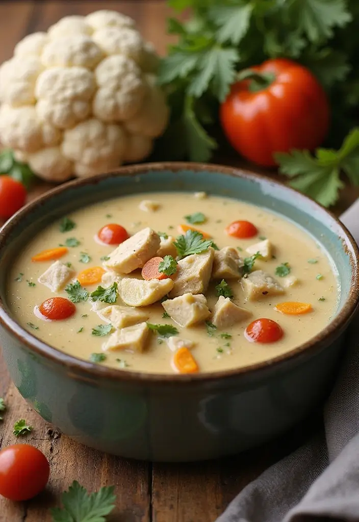 28 Crockpot Chicken Pot Pie Soup Recipes for Cozy Nights 160 28 Crockpot Chicken Pot Pie Soup Recipes for Cozy Nights - 26. Chicken Pot Pie Soup with Cauliflower