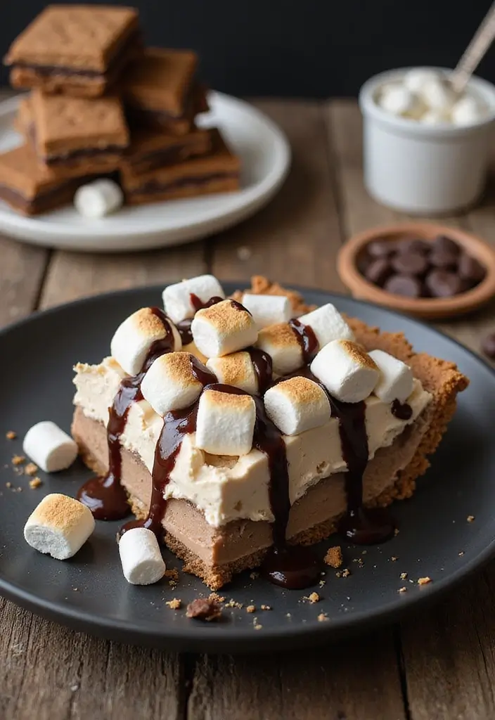 28 Ice Cream Pie Recipes That Are Cool and Creamy 51 28 Ice Cream Pie Recipes That Are Cool and Creamy - 9. S'mores Ice Cream Pie