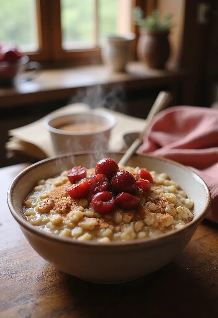 28 Rhubarb and Cherry Pie Filling Recipes That Blend Tart and Sweet - 16. Rhubarb Cherry Oatmeal