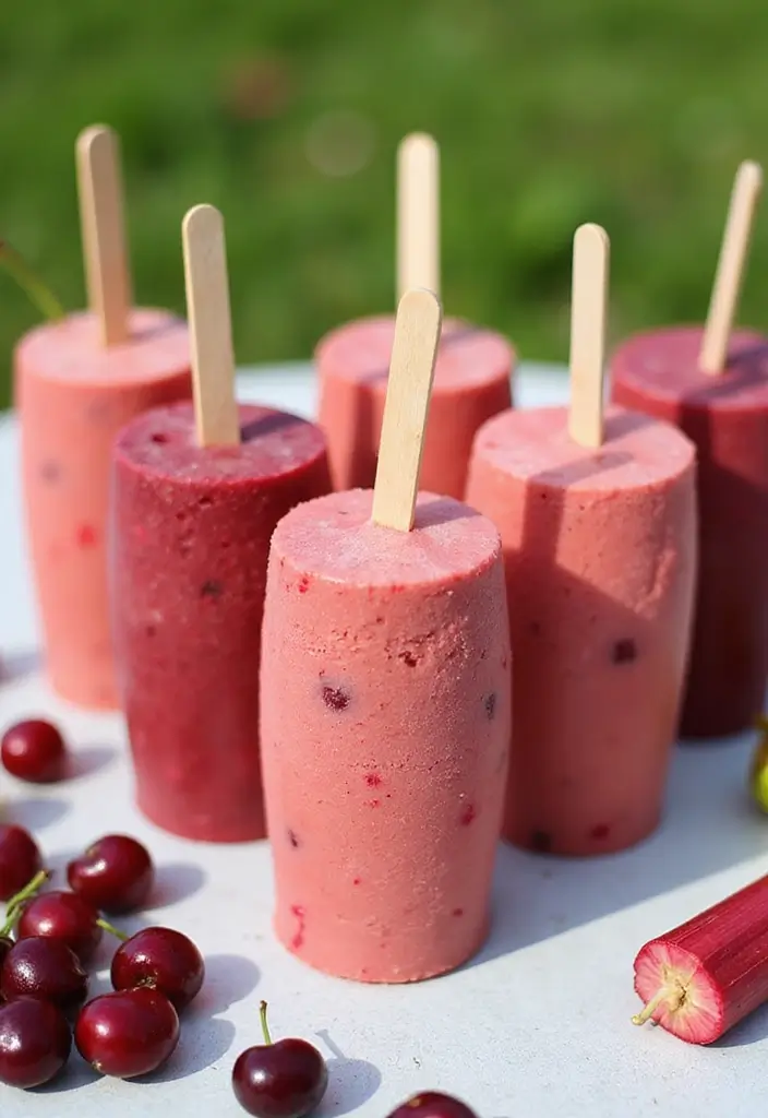 28 Rhubarb and Cherry Pie Filling Recipes That Blend Tart and Sweet - 24. Rhubarb Cherry Smoothie Pops