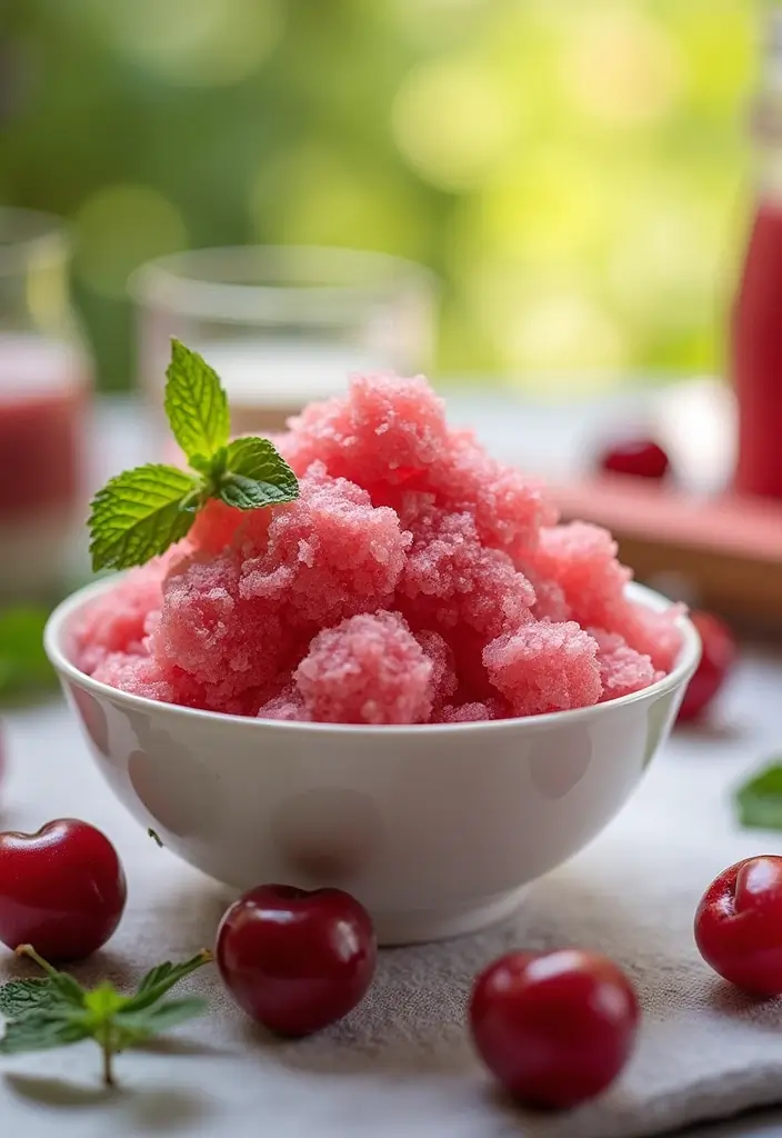 28 Rhubarb and Cherry Pie Filling Recipes That Blend Tart and Sweet - 27. Rhubarb Cherry Granita