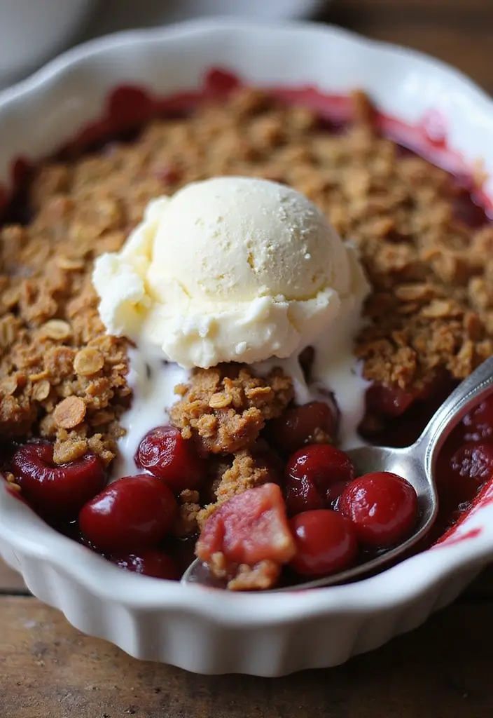 28 Rhubarb and Cherry Pie Filling Recipes That Blend Tart and Sweet - 3. Gluten-Free Cherry Rhubarb Crumble