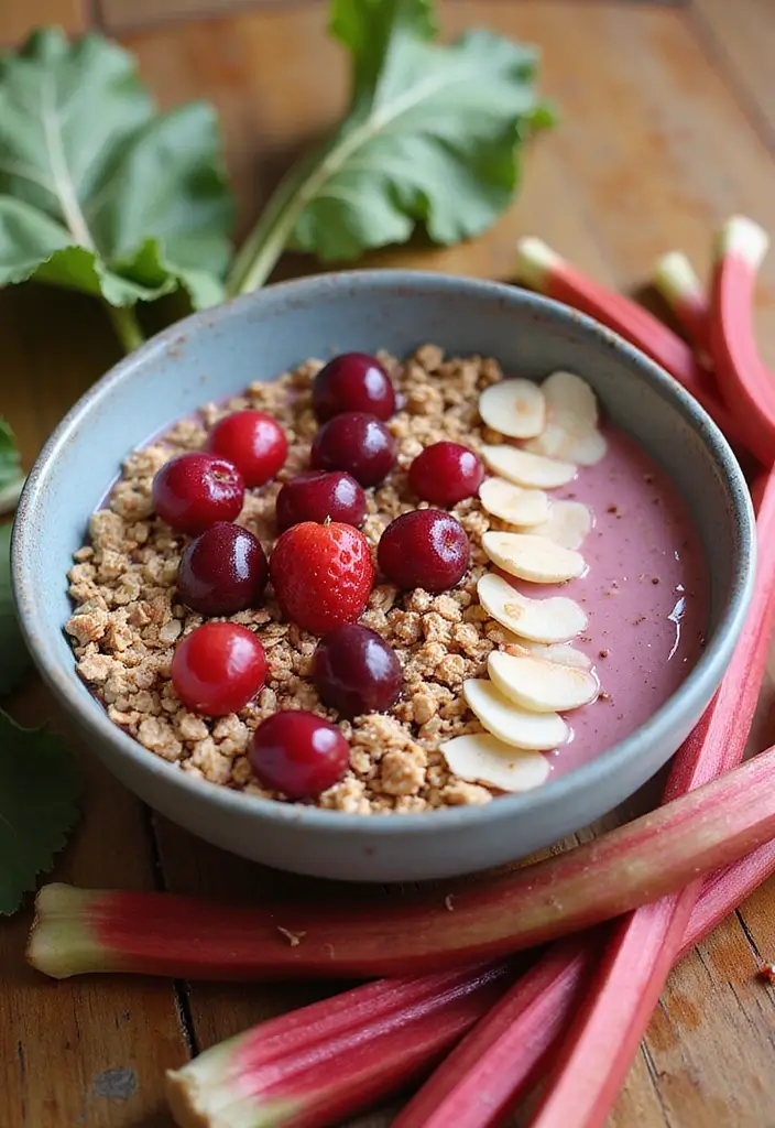 28 Rhubarb and Cherry Pie Filling Recipes That Blend Tart and Sweet - 4. Rhubarb Cherry Smoothie Bowl