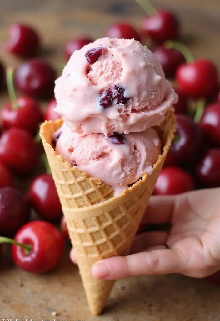 28 Rhubarb and Cherry Pie Filling Recipes That Blend Tart and Sweet - 6. Cherry Rhubarb Ice Cream