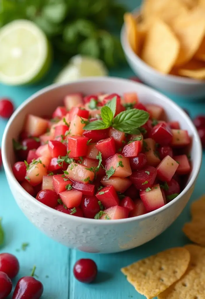 28 Rhubarb and Cherry Pie Filling Recipes That Blend Tart and Sweet - 8. Rhubarb Cherry Salsa