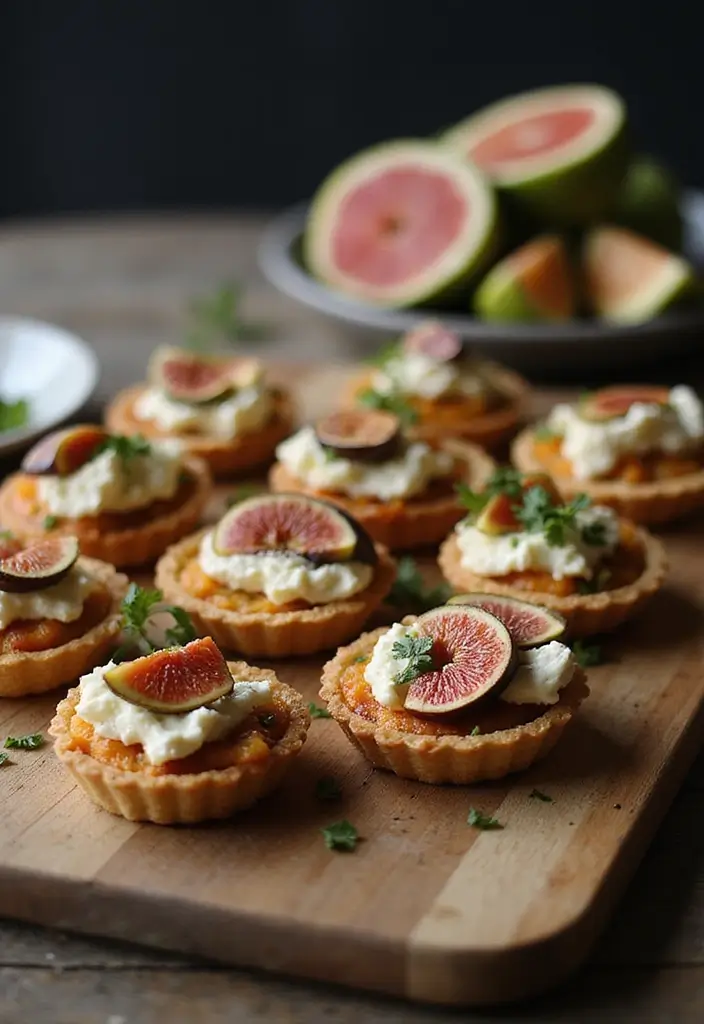30 Appetizer Recipes with Pie Crust That Impress Every Guest 76 30 Appetizer Recipes with Pie Crust That Impress Every Guest - 12. Fig and Goat Cheese Tartlets