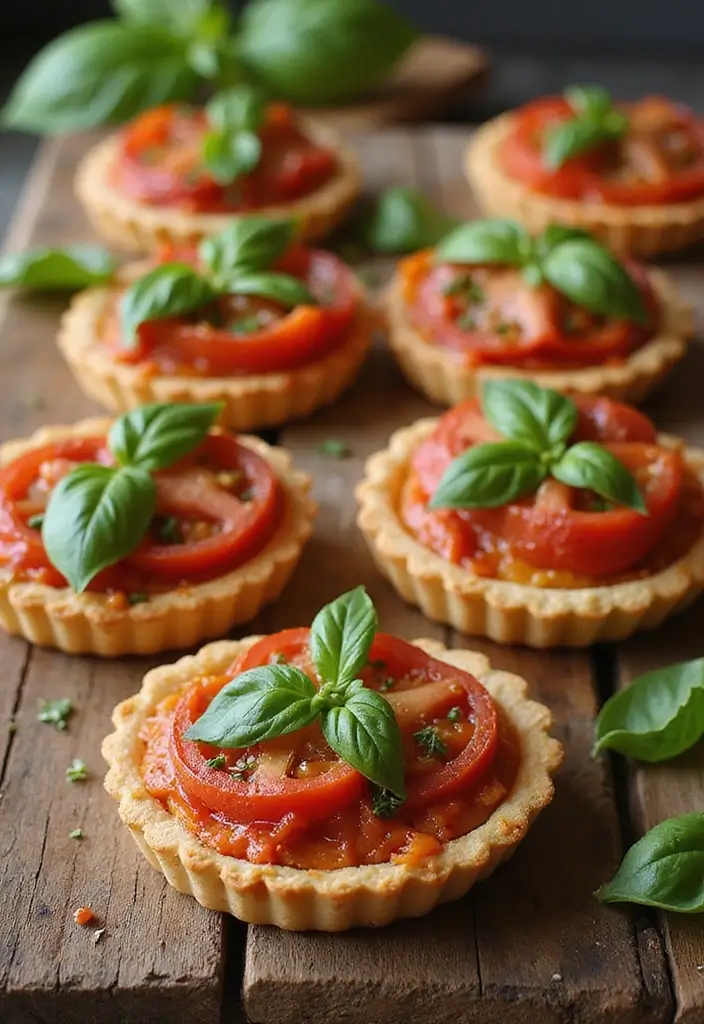 30 Appetizer Recipes with Pie Crust That Impress Every Guest 15 30 Appetizer Recipes with Pie Crust That Impress Every Guest - 3. Savory Tomato and Basil Tarts