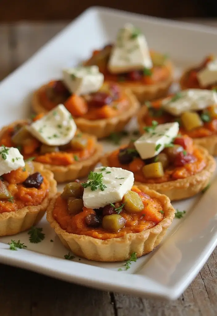 30 Appetizer Recipes with Pie Crust That Impress Every Guest 36 30 Appetizer Recipes with Pie Crust That Impress Every Guest - 6. Sweet Potato and Feta Tartlets