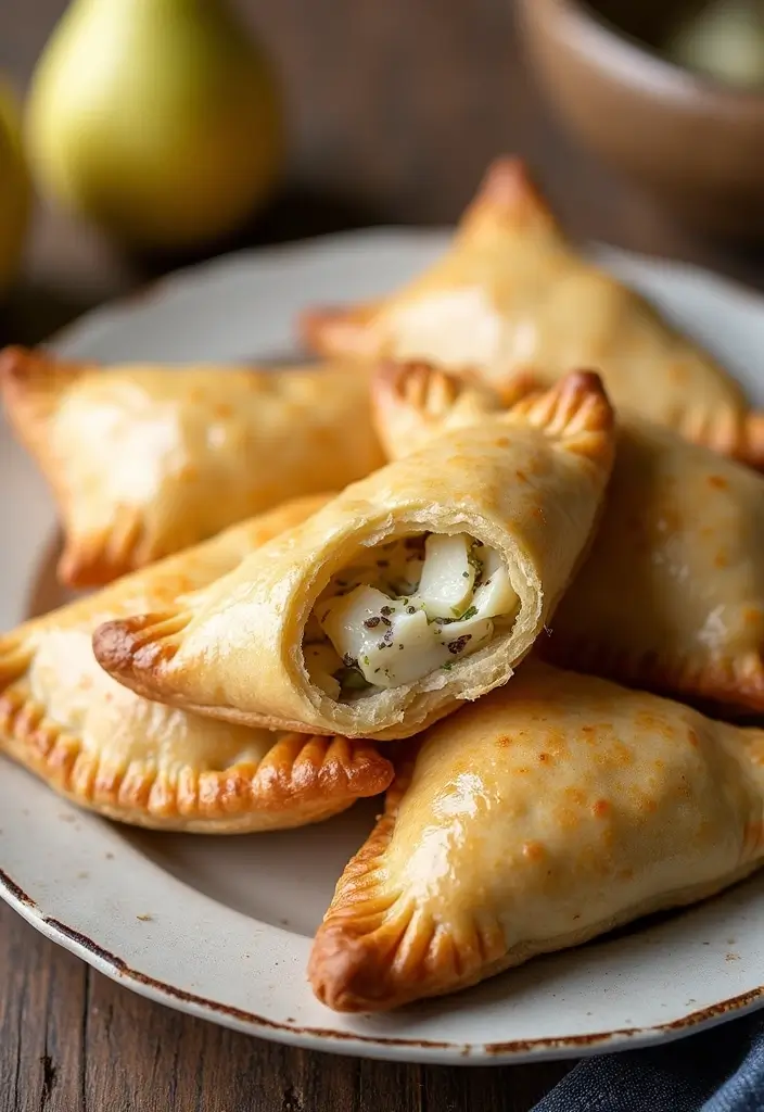 30 Appetizer Recipes with Pie Crust That Impress Every Guest 43 30 Appetizer Recipes with Pie Crust That Impress Every Guest - 7. Pear and Gorgonzola Hand Pies