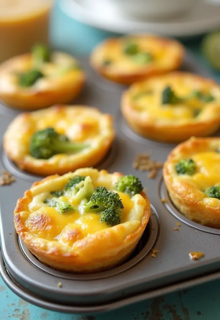 30 Appetizer Recipes with Pie Crust That Impress Every Guest 50 30 Appetizer Recipes with Pie Crust That Impress Every Guest - 8. Broccoli and Cheddar Mini Quiches