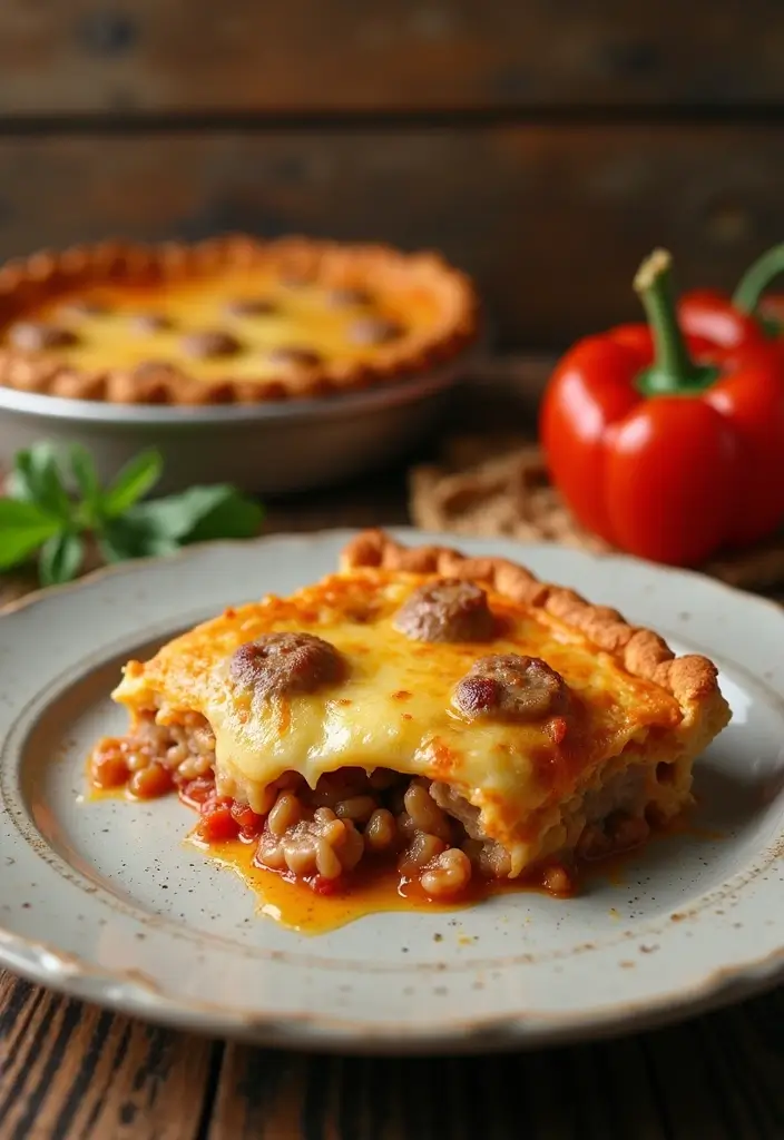 30 Frozen Pie Crust Dinner Recipes That Save Time and Effort - 13. Sausage and Peppers Pie