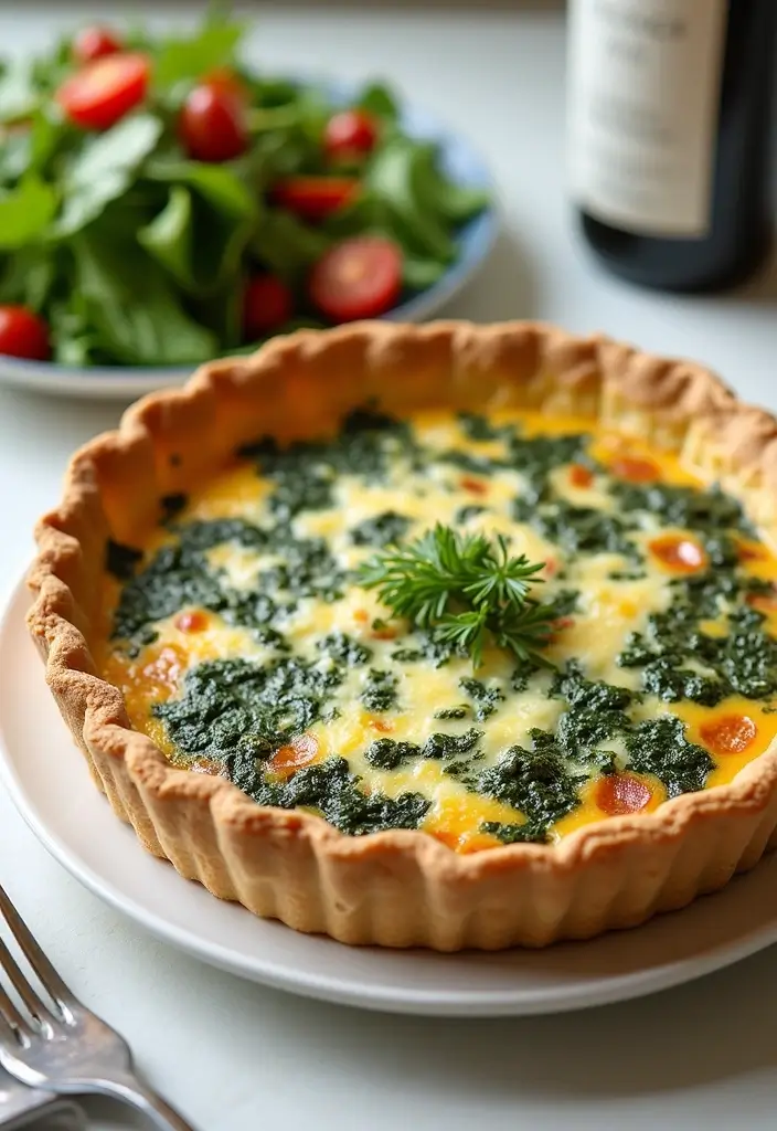 30 Frozen Pie Crust Dinner Recipes That Save Time and Effort - 2. Spinach and Feta Quiche