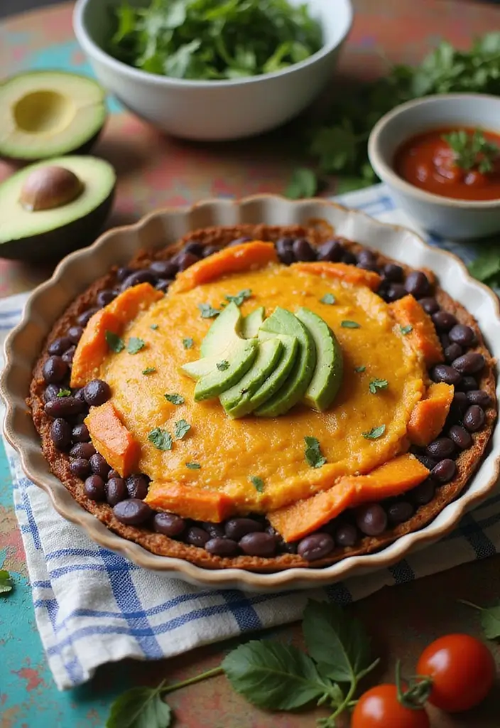 30 Frozen Pie Crust Dinner Recipes That Save Time and Effort - 20. Sweet Potato and Black Bean Pie