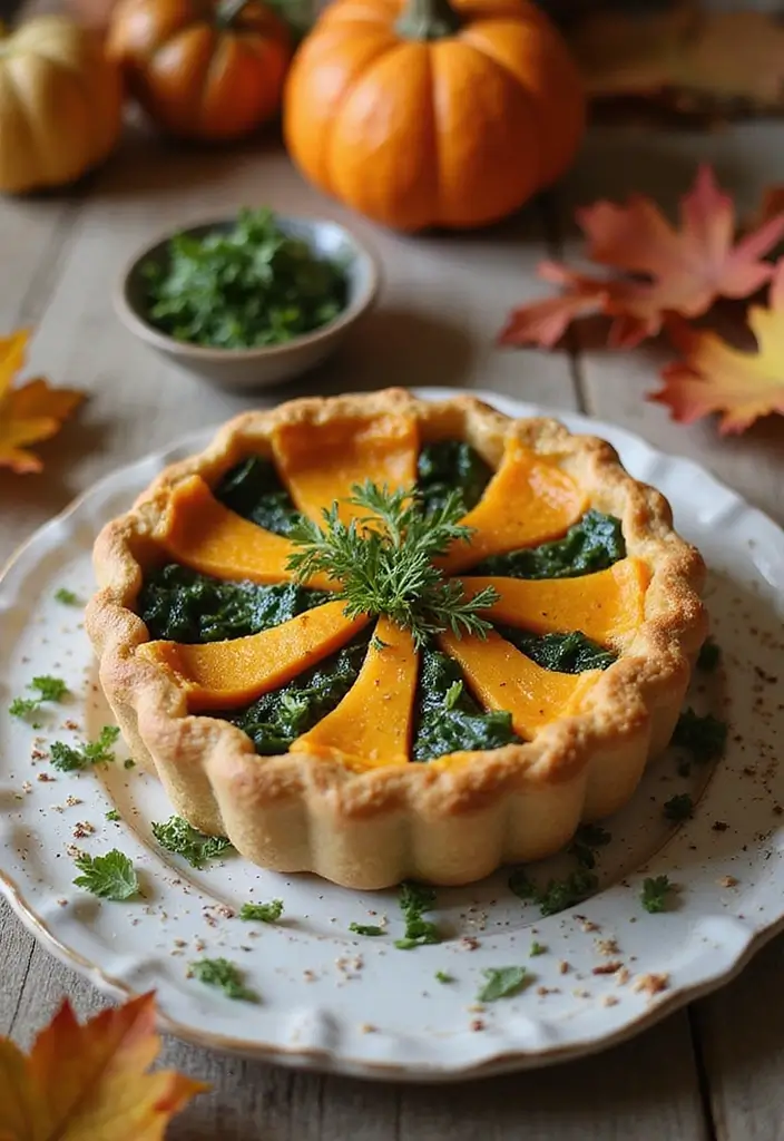 30 Frozen Pie Crust Dinner Recipes That Save Time and Effort - 21. Butternut Squash and Spinach Pie