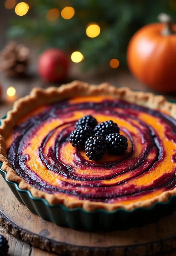 30 Keto Sweet Potato Pie Recipes for Low Carb Holidays - 18. Blackberry Swirl Keto Sweet Potato Pie
